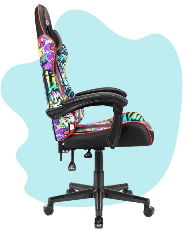Hells Chair Vaikiška žaidimų kėdė su grafičiais, 125–160 cm ūgiui, įvairiaspalvė
