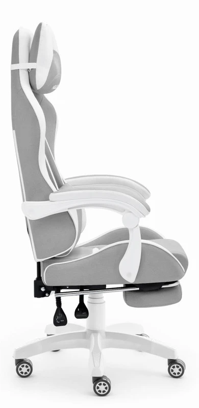 Hells Chair Vaikiška žaidimų kėdė su kojų atrama ir reguliuojamu atlošu, pilka