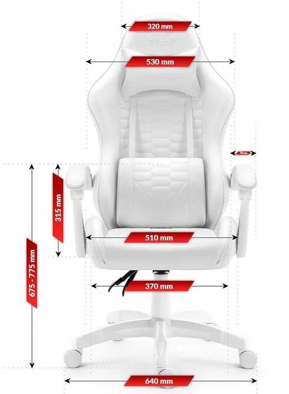 Hells Chair Žaidimų kėdė HC-1000, balta