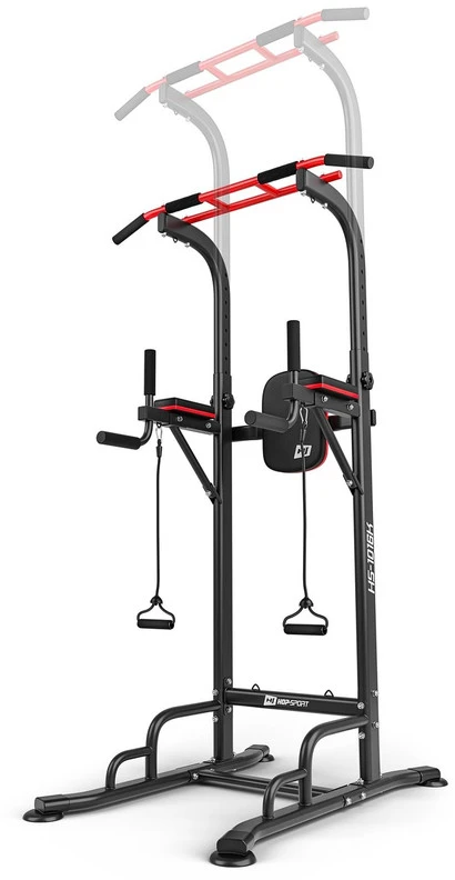 Hop Sport Daugiafunkcė jėgos treniruočių stotis su prisitraukimų skersiniu, lygiagretėmis ir 2 espanderiais, iki 150 kg
