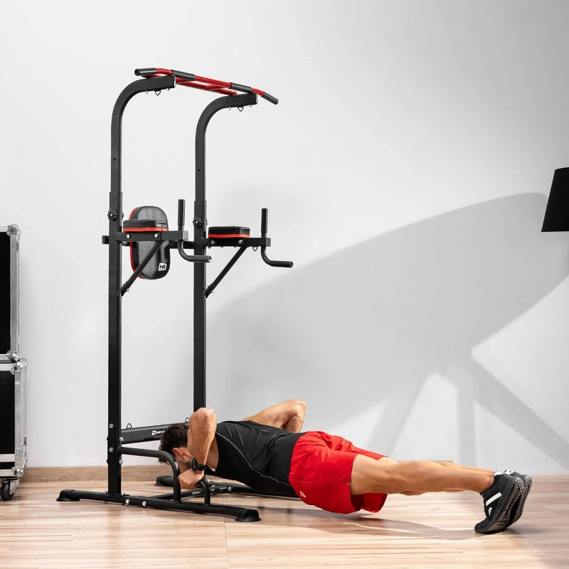 Hop Sport Daugiafunkcė jėgos treniruočių stotis su prisitraukimų skersiniu, lygiagretėmis ir 2 espanderiais, iki 150 kg