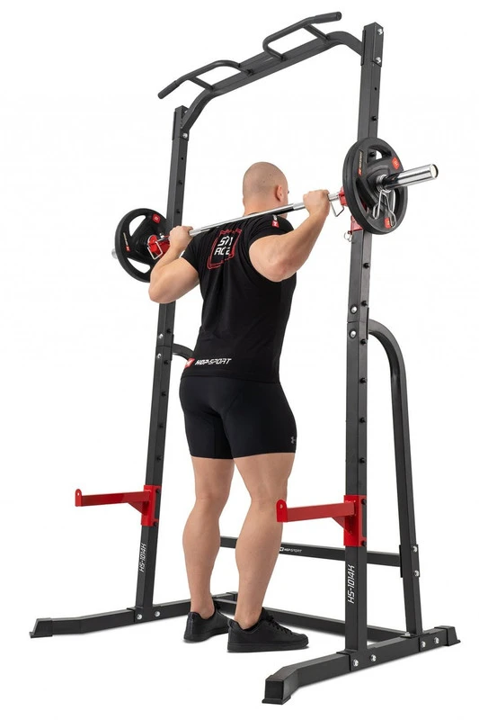 Hop Sport Daugiafunkcė jėgos treniruočių stotelė su prisitraukimų skersiniu, lygiagretėmis ir štangos laikikliais, iki 300 kg