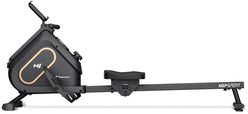 Hop Sport Magnetinis irklavimo treniruoklis su 16 pasipriešinimo lygių ir Bluetooth, iki 120 kg, juodas / auksinis