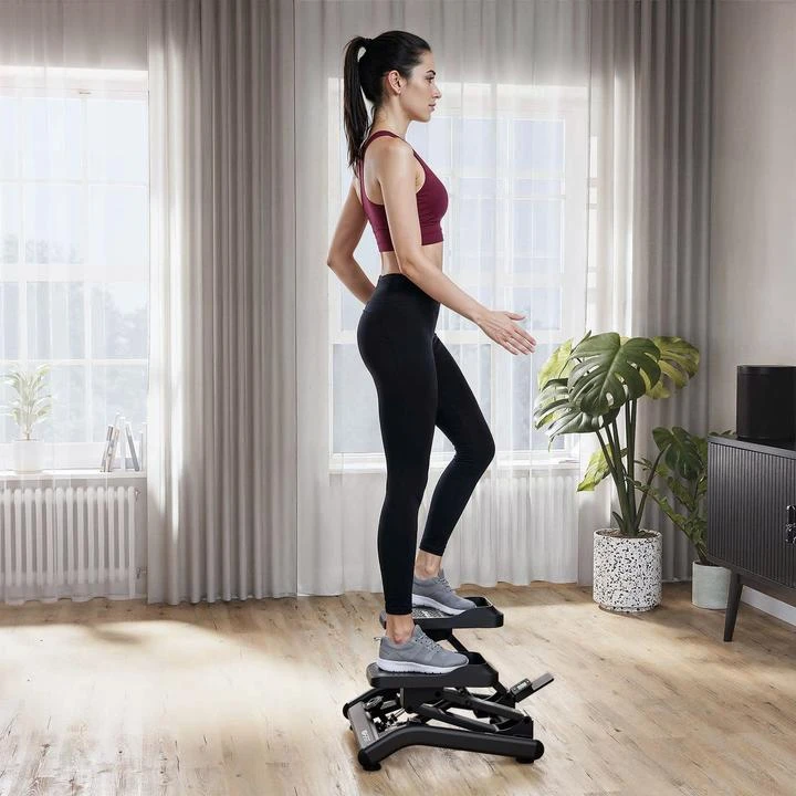 Hop Sport Mini steperis su reguliuojamu hidrauliniu pasipriešinimu ir LCD ekranu, iki 110 kg, juodas
