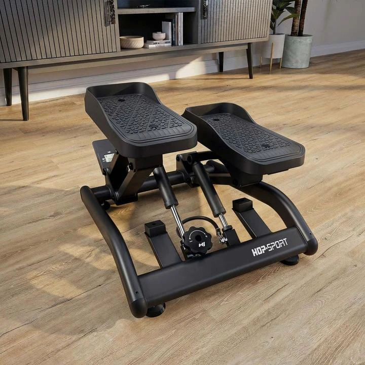 Hop Sport Mini steperis su reguliuojamu hidrauliniu pasipriešinimu ir LCD ekranu, iki 110 kg, juodas