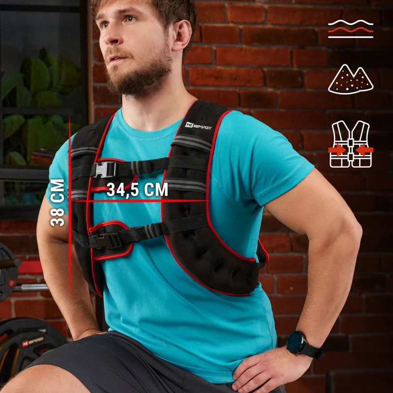 Hop Sport Reguliuojama svorių liemenė bėgimui ir jėgos treniruotėms, 5kg