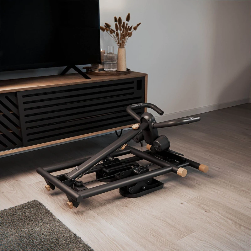 Hop Sport Sulankstomas laiptų steperis su reguliuojamomis rankenomis ir pulso jutikliais, iki 120 kg, juodas