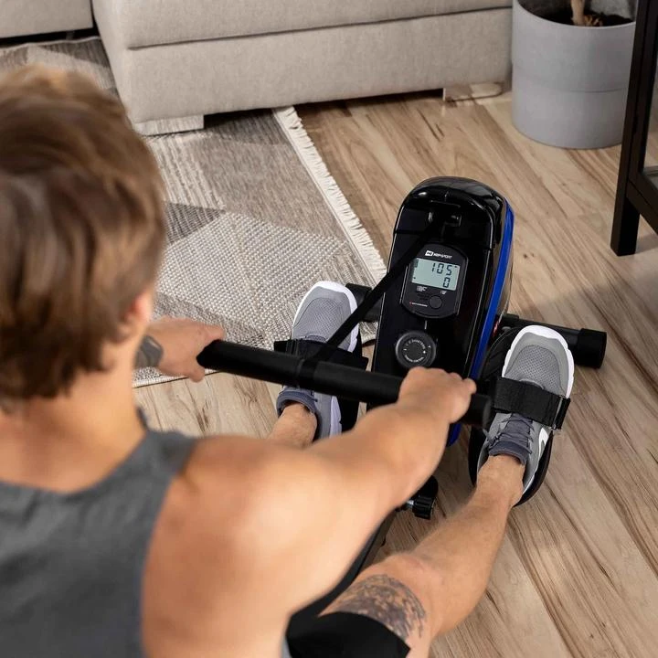 Hop Sport Sulankstomas magnetinis irklavimo treniruoklis su 10 pasipriešinimo lygių, iki 120 kg, mėlynas