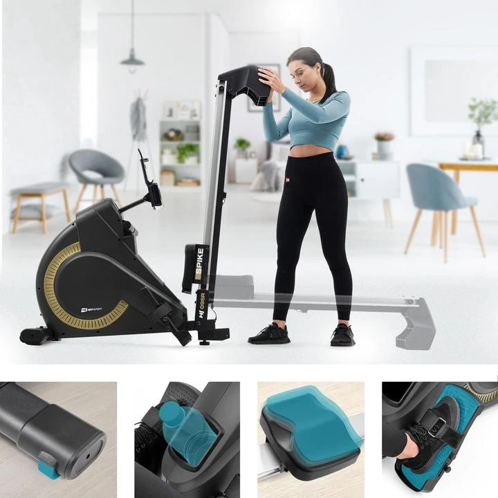 Hop Sport Sulankstomas magnetinis irklavimo treniruoklis su 16 pasipriešinimo lygių ir Bluetooth, iki 150 kg