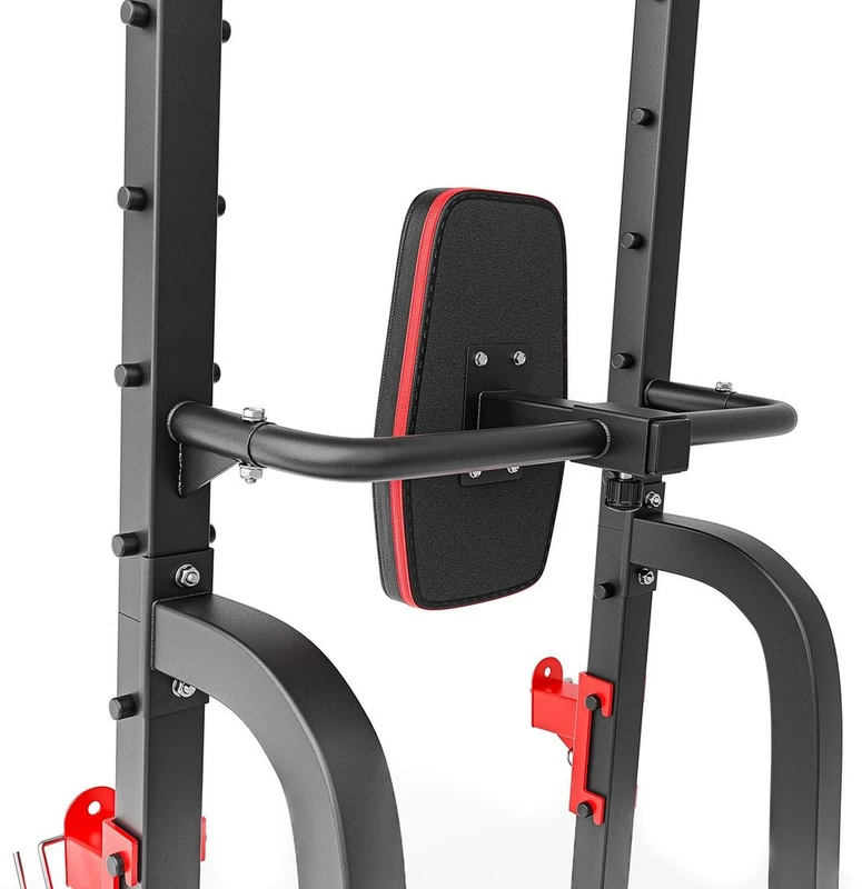 Hop Sport Treniruočių stovas su prisitraukimų skersiniu, lygiagretėmis ir reguliuojamais štangos laikikliais, iki 300 kg