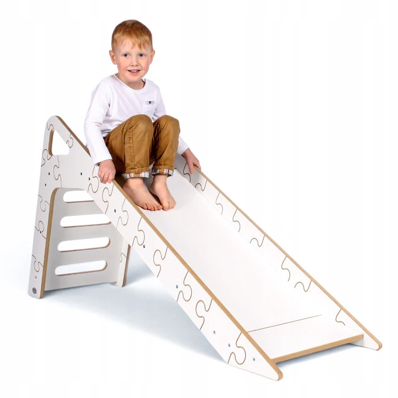 Kidshelper Vaikiška čiuožykla namams, nuo 12 mėn., 100 cm čiuožiamoji dalis, iki 50 kg, balta