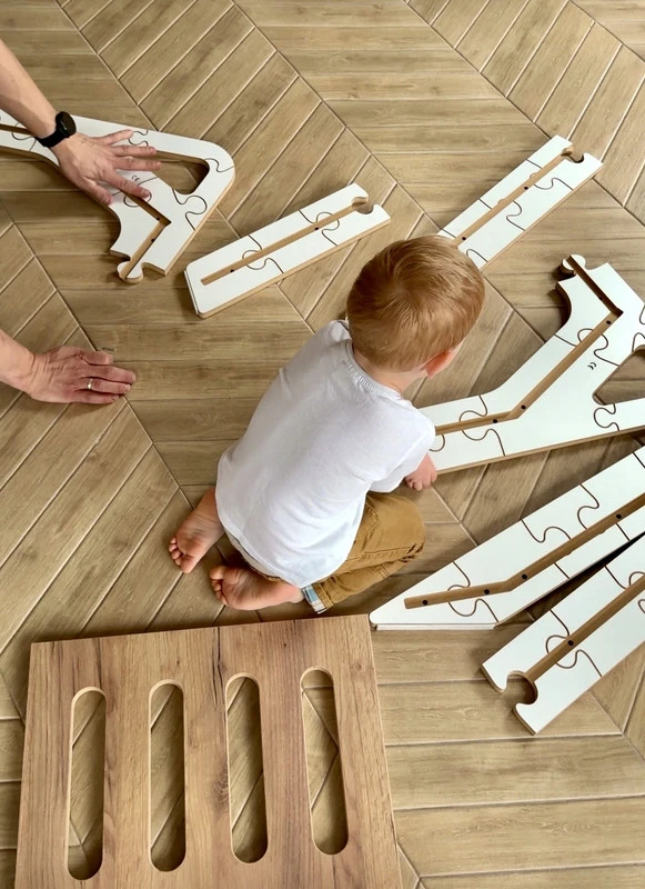 Kidshelper Vaikiška čiuožykla namams, nuo 12 mėn., 100 cm čiuožiamoji dalis, iki 50 kg, balta