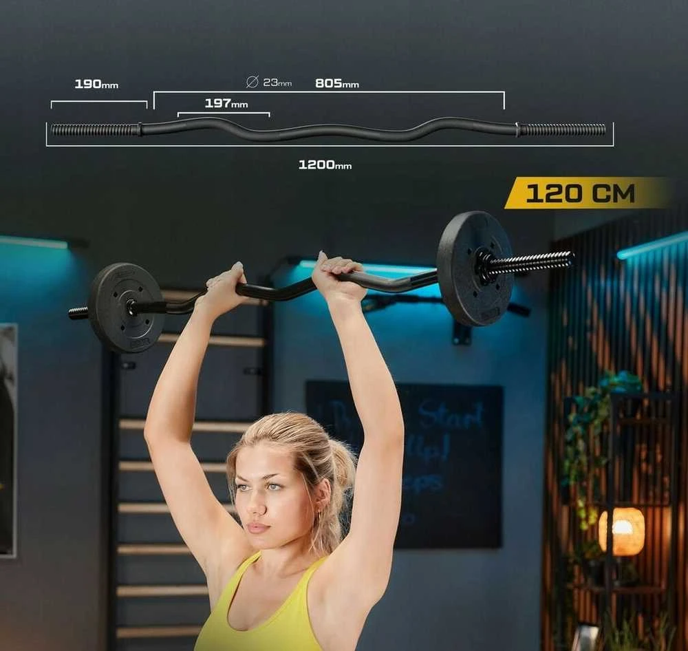 Trex Sport Lenktas štangos grifas 120 cm, 25 mm