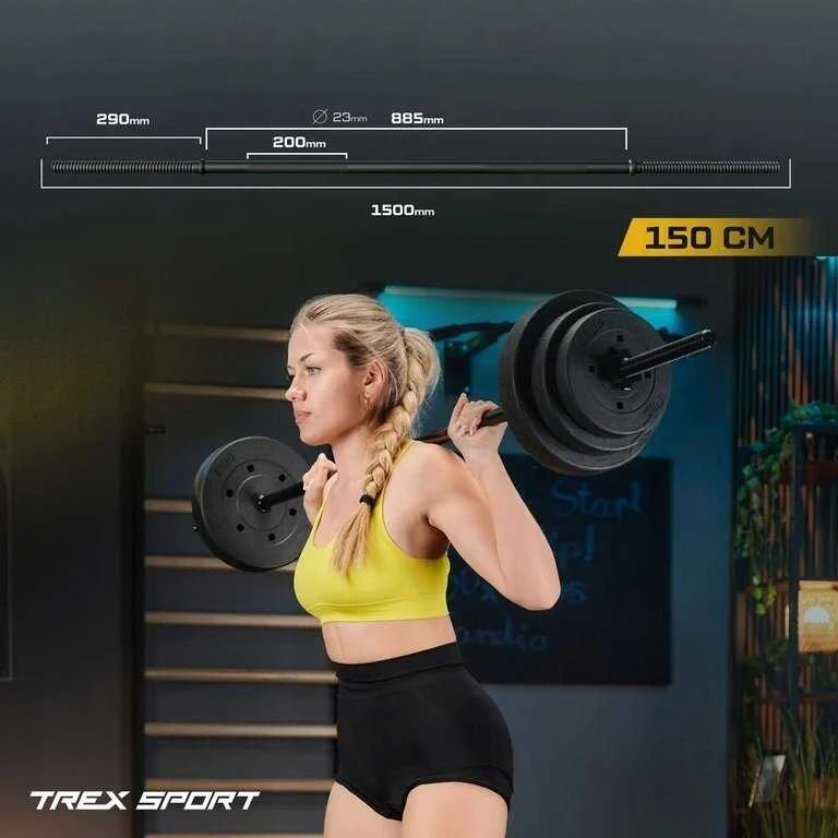 Trex Sport Tiesus plieno štangos grifas 150 cm, 25 mm