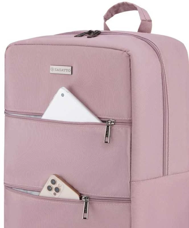 Zagatto Kelioninė kuprinė 40x30x20 cm, tinkama Ryanair ir Wizz Air rankiniam bagažui, rožinė