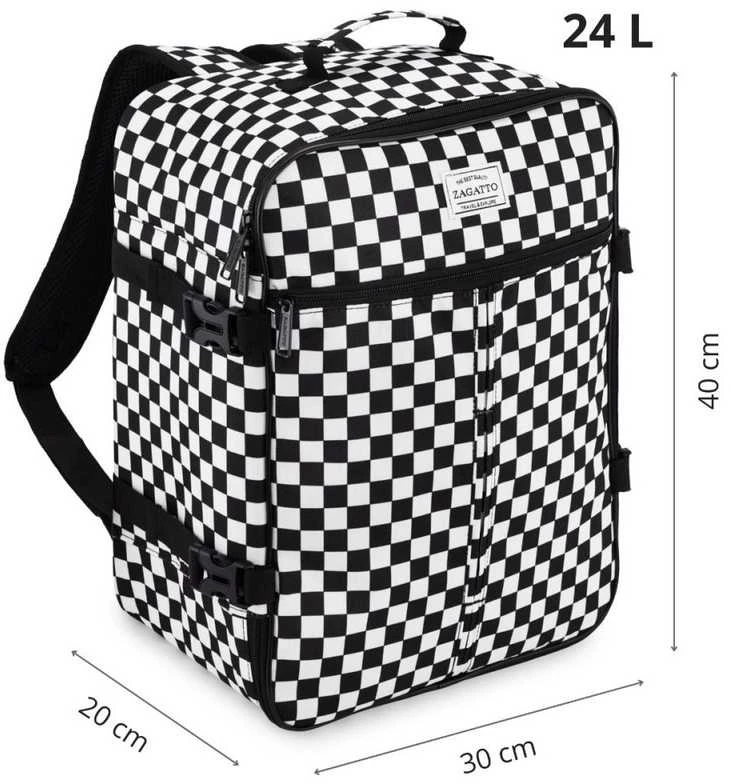 Zagatto Kelioninė kuprinė 40x30x20 cm, tinkama Ryanair ir Wizz Air rankiniam bagažui, languota