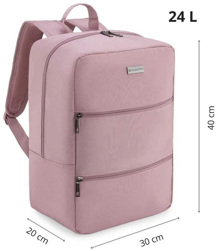 Zagatto Kelioninė kuprinė 40x30x20 cm, tinkama Ryanair ir Wizz Air rankiniam bagažui, rožinė