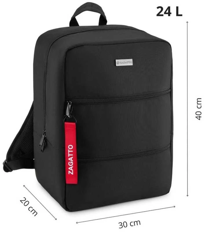 Zagatto Kelioninė kuprinė 40x30x20 cm, tinkama Ryanair ir Wizz Air rankiniam bagažui, juoda