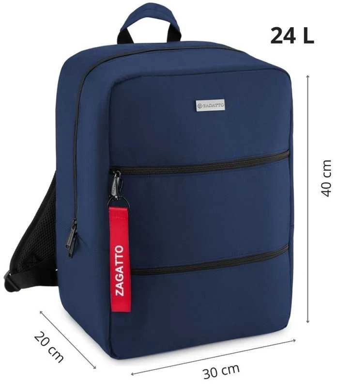 Zagatto Kelioninė kuprinė 40x30x20 cm, tinkama Ryanair ir Wizz Air rankiniam bagažui, tamsiai mėlyna