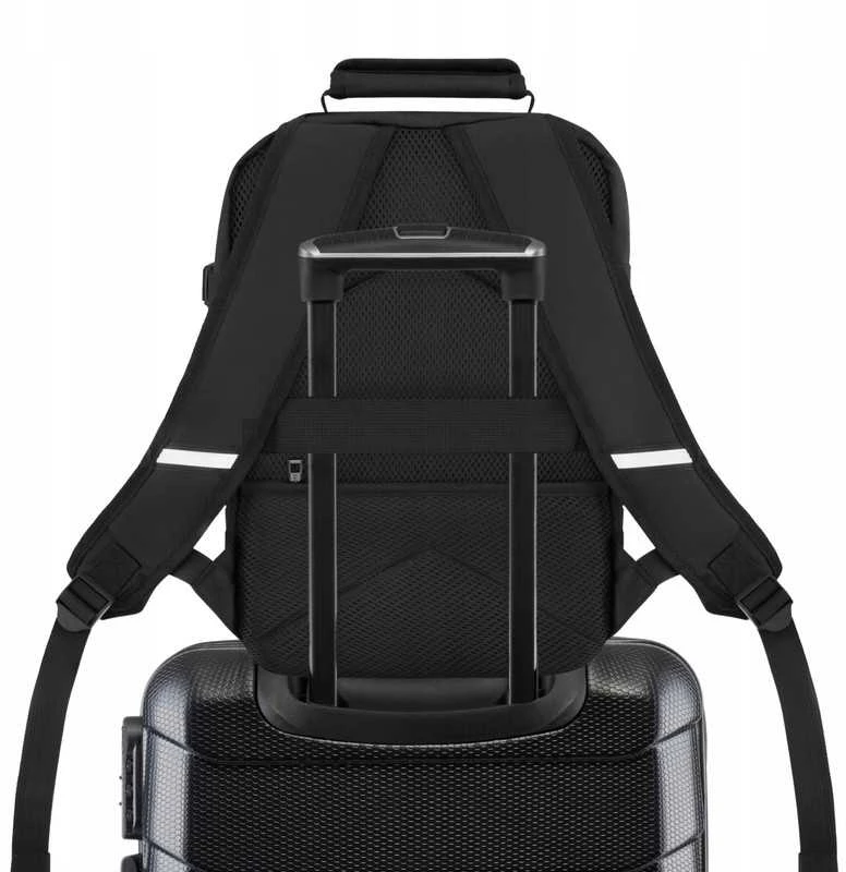 Zagatto Kelioninė kuprinė lėktuvui 40x30x20 cm su laptopo skyriumi, lengvas rankinis bagažas Ryanair / Wizz Air, juoda