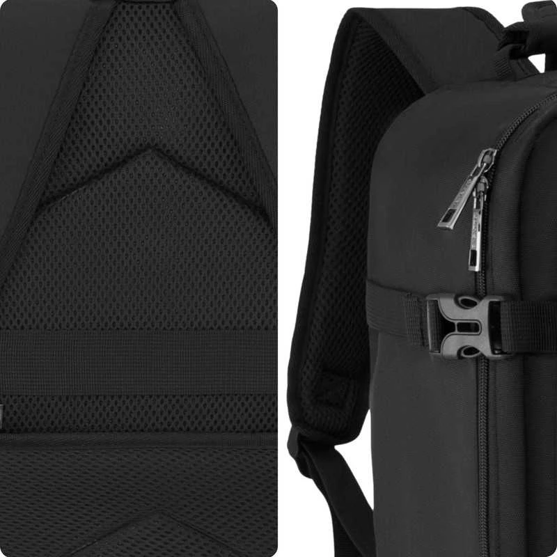 Zagatto Kelioninė kuprinė lėktuvui 40x30x20 cm su laptopo skyriumi, lengvas rankinis bagažas Ryanair / Wizz Air, juoda