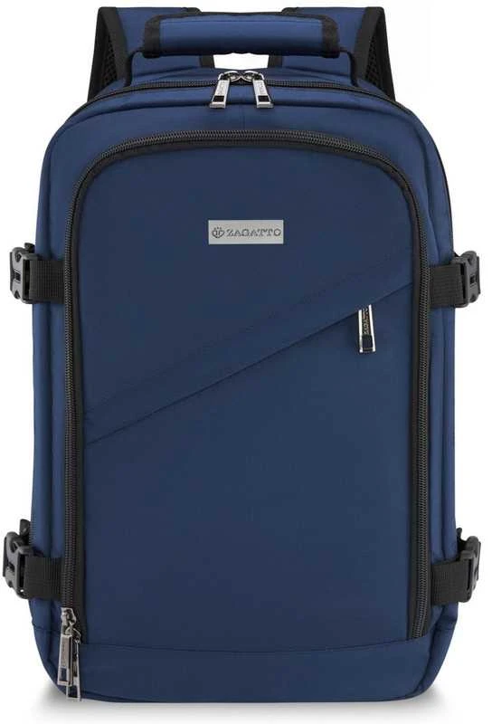 Zagatto Kelioninė kuprinė lėktuvui 40x30x20 cm su laptopo skyriumi, lengvas rankinis bagažas Ryanair / Wizz Air, tamsiai mėlyna