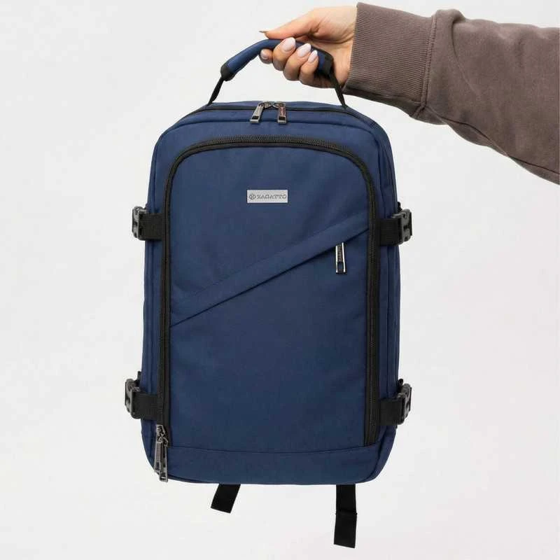 Zagatto Kelioninė kuprinė lėktuvui 40x30x20 cm su laptopo skyriumi, lengvas rankinis bagažas Ryanair / Wizz Air, tamsiai mėlyna