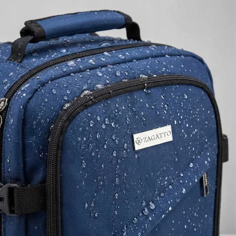 Zagatto Kelioninė kuprinė lėktuvui 40x30x20 cm su laptopo skyriumi, lengvas rankinis bagažas Ryanair / Wizz Air, tamsiai mėlyna
