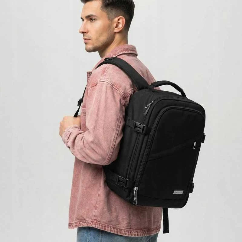 Zagatto Kuprinė į lėktuvą 40x25x20 cm su 6 kišenėmis, juoda
