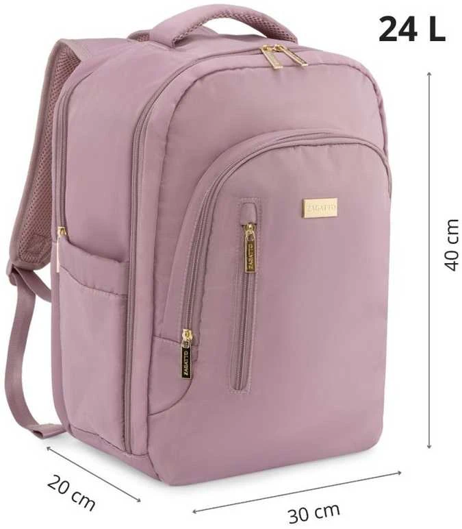 Zagatto Kuprinė lėktuvui 40x30x20 cm, rankiniam bagažui Ryanair / Wizz Air, rožinė
