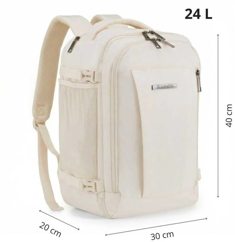 Zagatto Kuprinė lėktuvui 40x30x20 cm, rankinis bagažas Ryanair ir Wizz Air, smėlio
