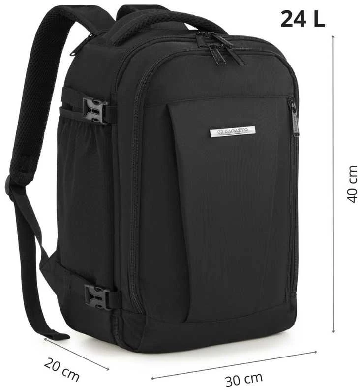 Zagatto Kuprinė lėktuvui 40x30x20 cm, rankinis bagažas Ryanair ir Wizz Air, juoda