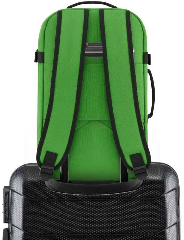Zagatto Lėktuvo kuprinė 40x25x20 cm su laptopo skyriumi ir 6 kišenėmis, tinkama Ryanair ir Wizz Air, žalia