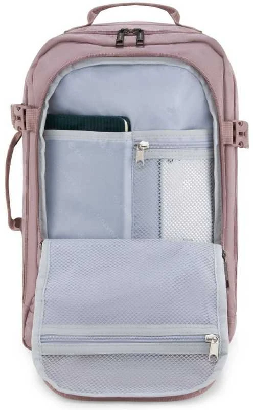 Zagatto Lėktuvo kuprinė 40x25x20 cm su laptopo skyriumi ir 6 kišenėmis, tinkama Ryanair ir Wizz Air, pelenų rožinė