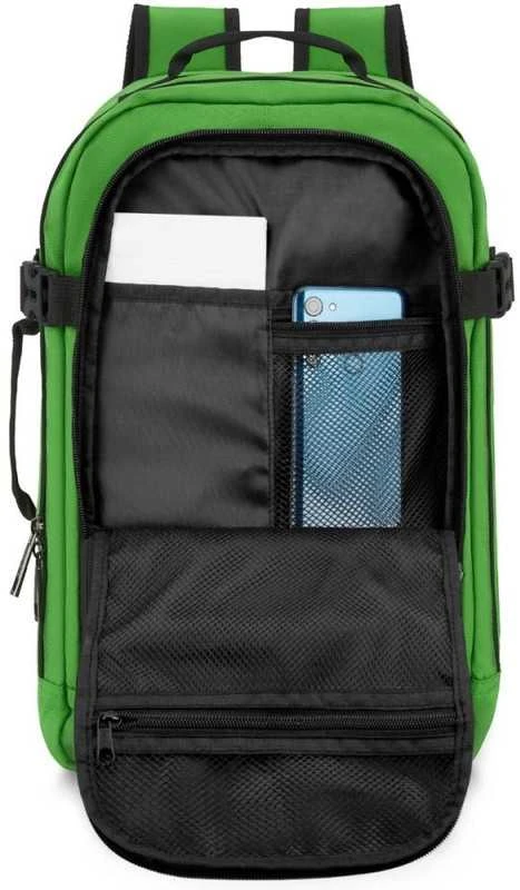 Zagatto Lėktuvo kuprinė 40x25x20 cm su laptopo skyriumi ir 6 kišenėmis, tinkama Ryanair ir Wizz Air, žalia