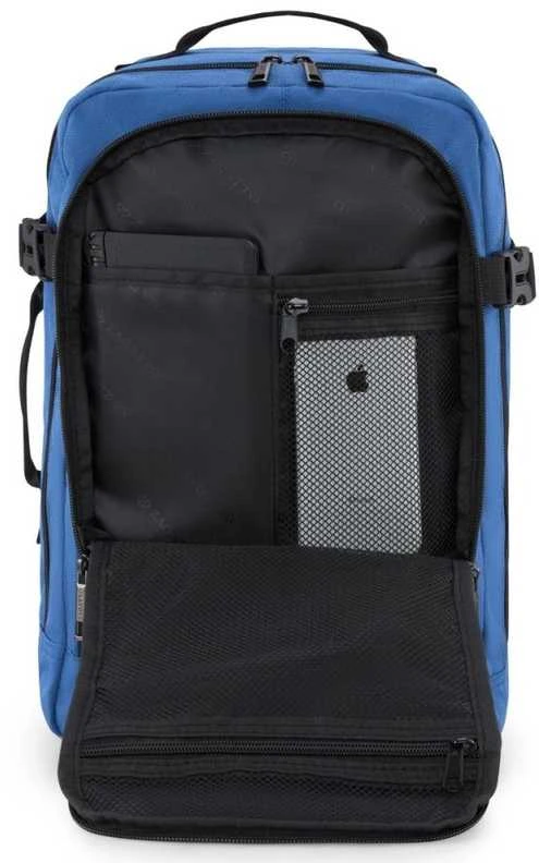 Zagatto Lėktuvo kuprinė 40x25x20 cm su laptopo skyriumi ir 6 kišenėmis, tinkama Ryanair ir Wizz Air, mėlyna