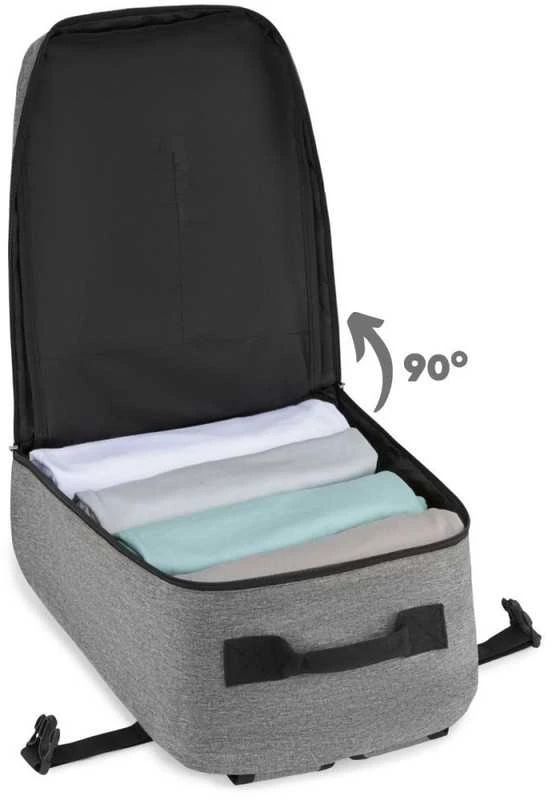 Zagatto Lėktuvo kuprinė 40x25x20 cm su laptopo skyriumi ir 6 kišenėmis, tinkama Ryanair ir Wizz Air, tamsiai pilka