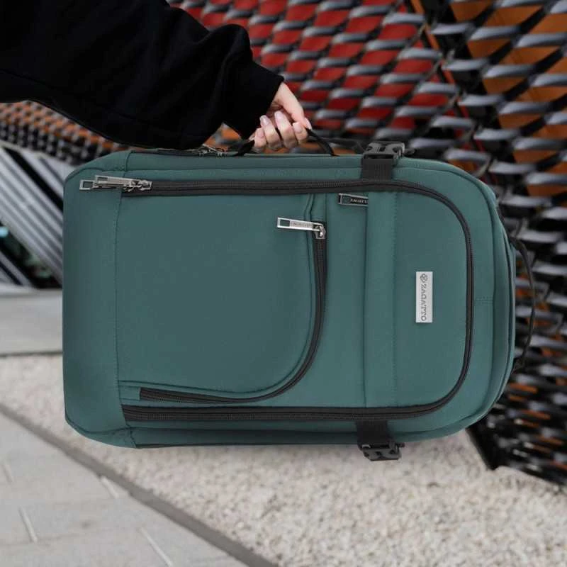 Zagatto Lėktuvo kuprinė 40x25x20 cm su laptopo skyriumi ir 6 kišenėmis, tinkama Ryanair ir Wizz Air, jūrinė mėlyna