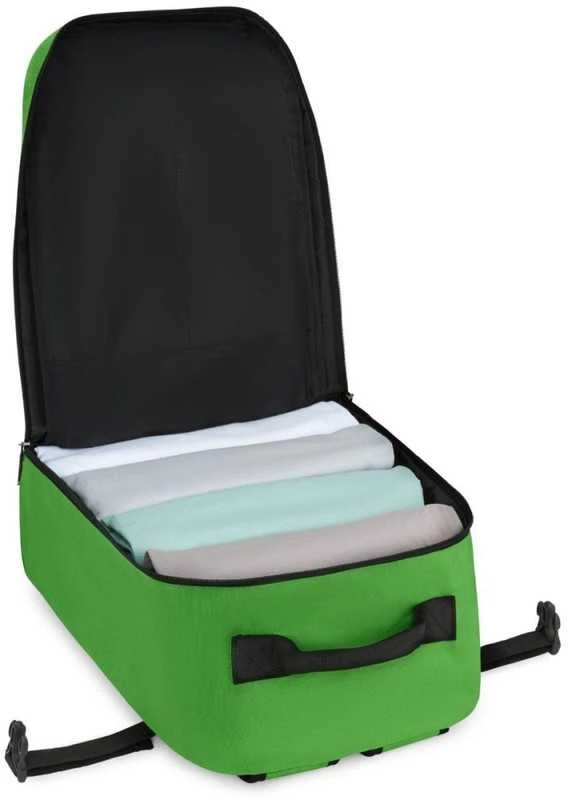 Zagatto Lėktuvo kuprinė 40x25x20 cm su laptopo skyriumi ir 6 kišenėmis, tinkama Ryanair ir Wizz Air, žalia