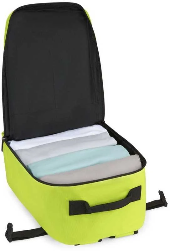 Zagatto Lėktuvo kuprinė 40x25x20 cm su laptopo skyriumi ir 6 kišenėmis, tinkama Ryanair ir Wizz Air, šviesiai žalia