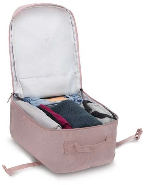 Zagatto Lėktuvo kuprinė 40x25x20 cm su laptopo skyriumi ir 6 kišenėmis, tinkama Ryanair ir Wizz Air, pelenų rožinė