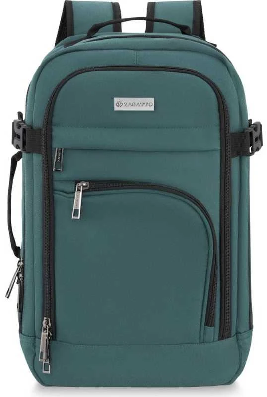 Zagatto Lėktuvo kuprinė 40x25x20 cm su laptopo skyriumi ir 6 kišenėmis, tinkama Ryanair ir Wizz Air, jūrinė mėlyna