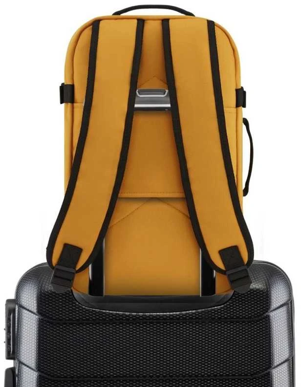 Zagatto Lėktuvo kuprinė 40x25x20 cm su laptopo skyriumi ir 6 kišenėmis, tinkama Ryanair ir Wizz Air, geltona