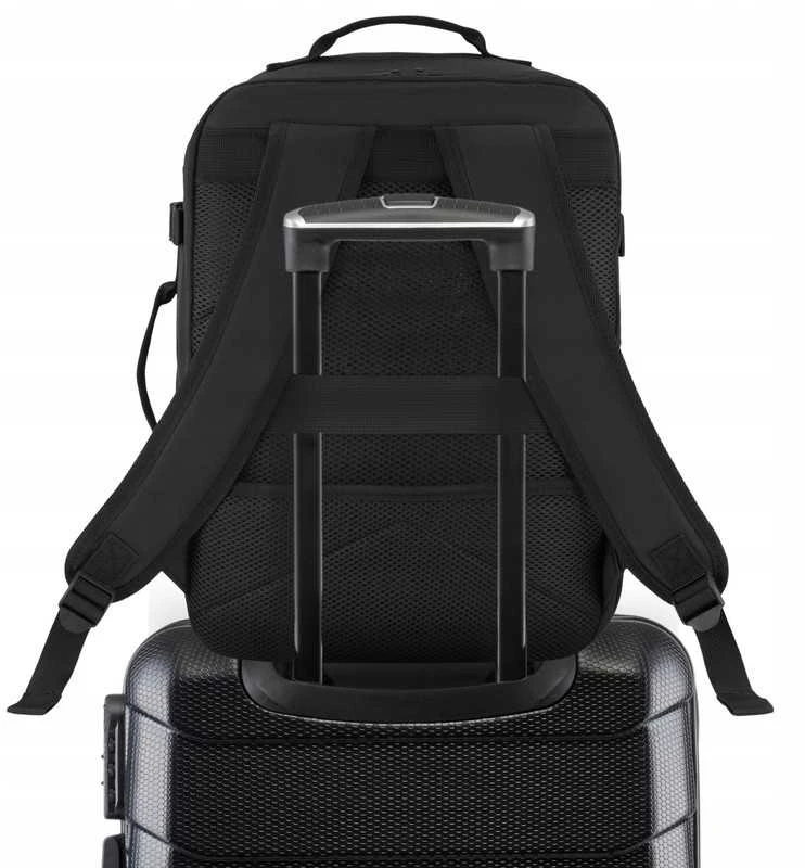 Zagatto Lėktuvo kuprinė 40x30x20 cm, rankinis bagažas Ryanair ir Wizz Air, juoda