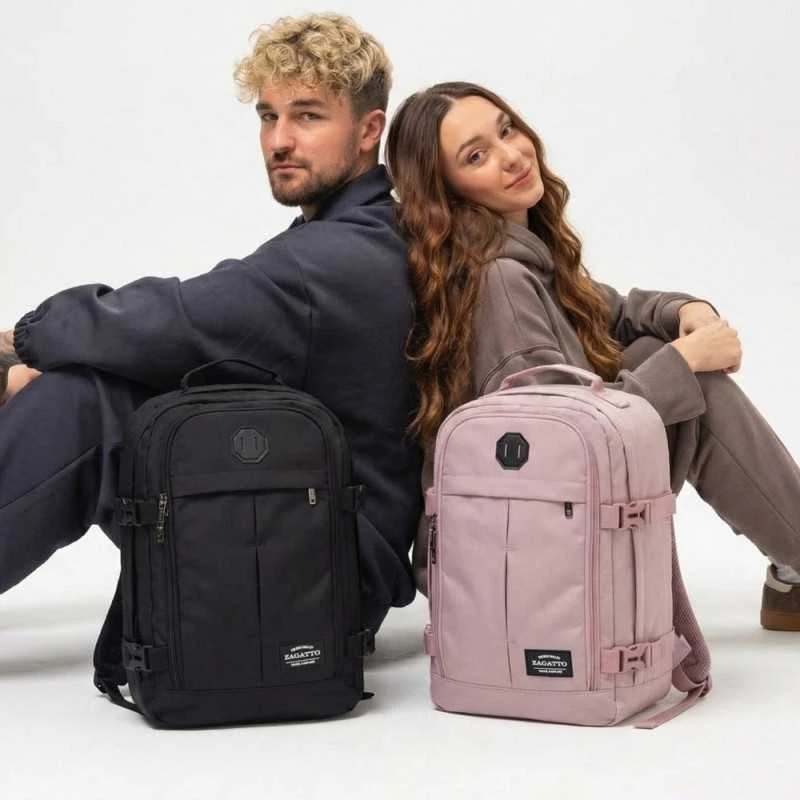 Zagatto Lėktuvo kuprinė 40x30x20 cm, tinka Ryanair ir Wizz Air, juoda