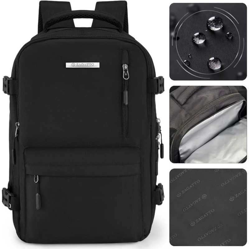 Zagatto Lengva rankinio bagažo kuprinė 40x25x15 cm, tinkama Ryanair ir Wizz Air, juoda