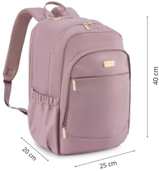 Zagatto Moteriška kelioninė kuprinė 40x25x20 cm, tinkama Ryanair ir Wizz Air rankiniam bagažui, rožinė