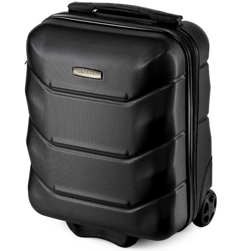 Kelioninis Zagatto Rankinio bagažo lagaminas su ratukais 40x30x20 cm, tinkamas Wizz Air, juoda