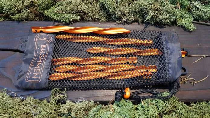 Bushmen Ultralight Tent/hammock Pegs TWISTER varžto formos tvirtinimo dizainas oranžinė