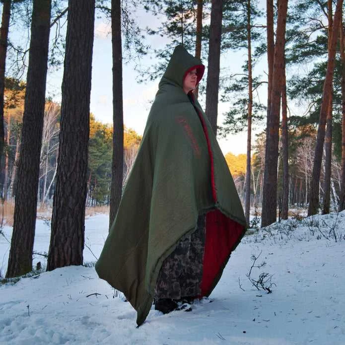 Hammock Underquilt Bushmen EASY poliesterio izoliacija daugiafunkcinė žalia/skarlatina
